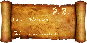 Hercz Nándor névjegykártya