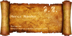 Hercz Nándor névjegykártya